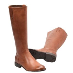 NEW Born Genuine Leather Wide Calf 16.25” Knee-High Tall Boots 1” Heel Brown 7.5